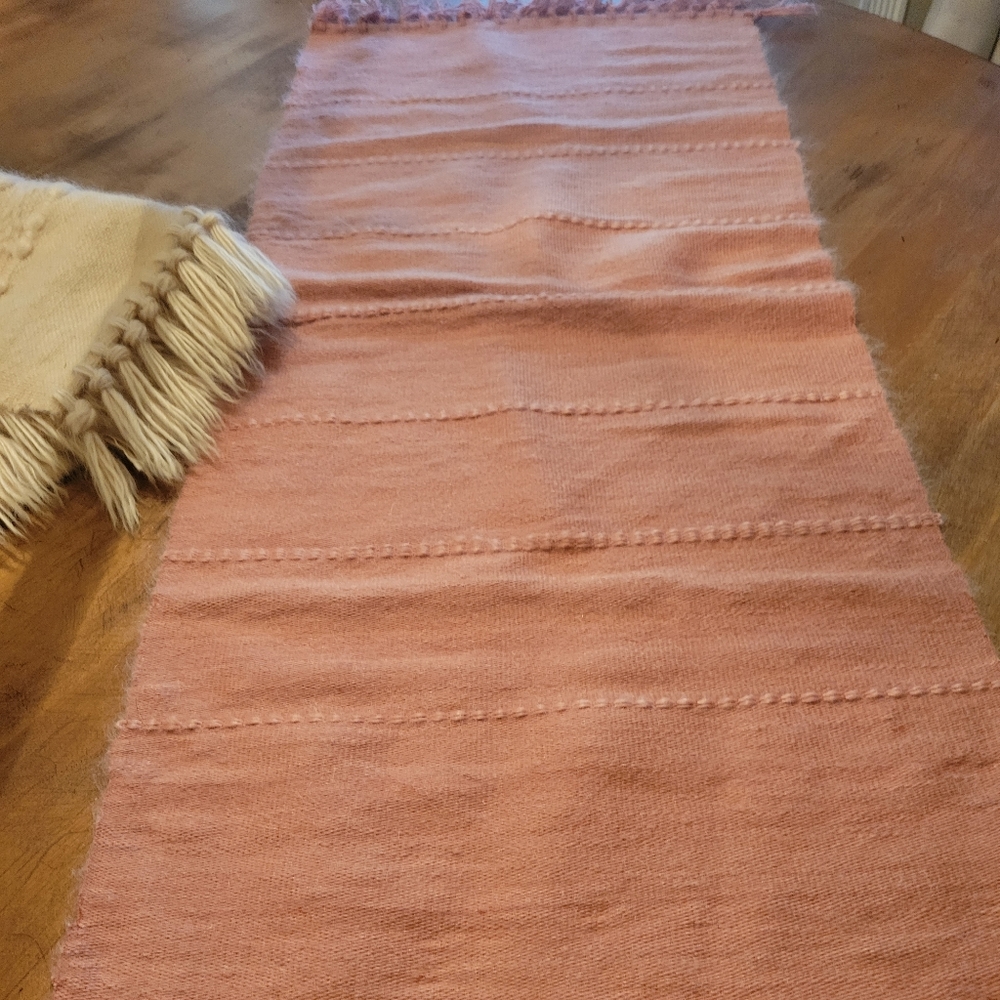100% mohair handmade scarf / wrap / runner peach pink - Picture 8 of 9